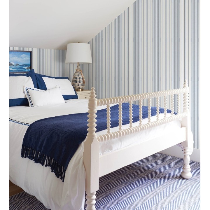 Papel pintado rayas de sastre tonos verdes y textura textil - Victoria Regal 683944