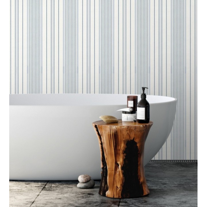 Papel pintado rayas de sastre tonos verdes y textura textil - Victoria Regal 683944