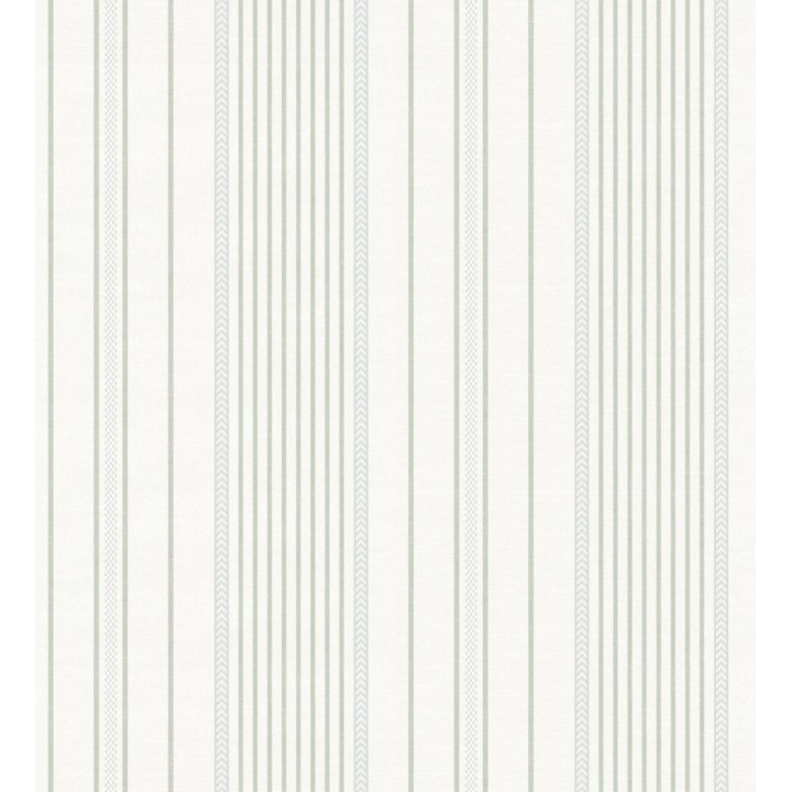Papel pintado rayas de sastre tonos verdes y textura textil - Victoria Regal 683945
