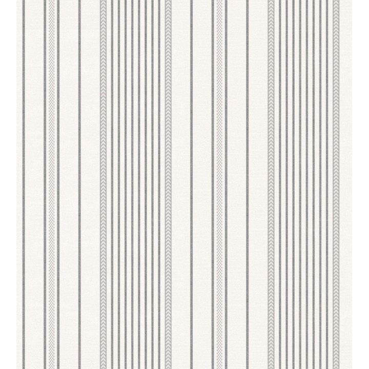 Papel pintado rayas de sastre tonos grises y textura textil - Victoria Regal 683946