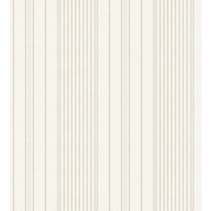 Papel pintado rayas de sastre tonos beige y textura textil - Victoria Regal 683947