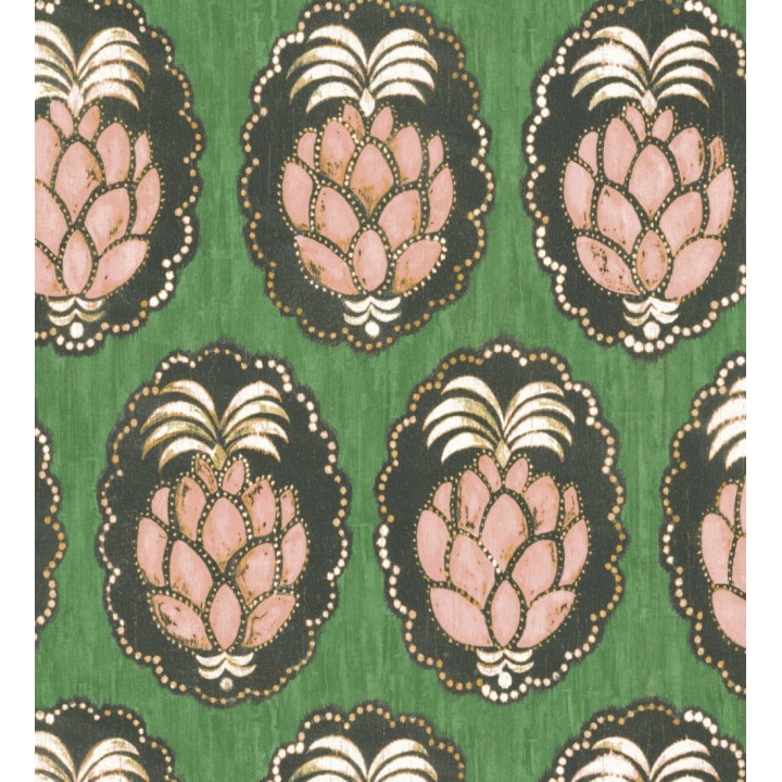 Papel pintado piñas art déco - Hawaii Fruits 126398