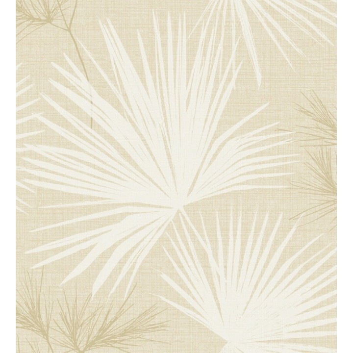 Papel pintado abanico de hojas finas fondo ocre - Sloane Leafy 683949