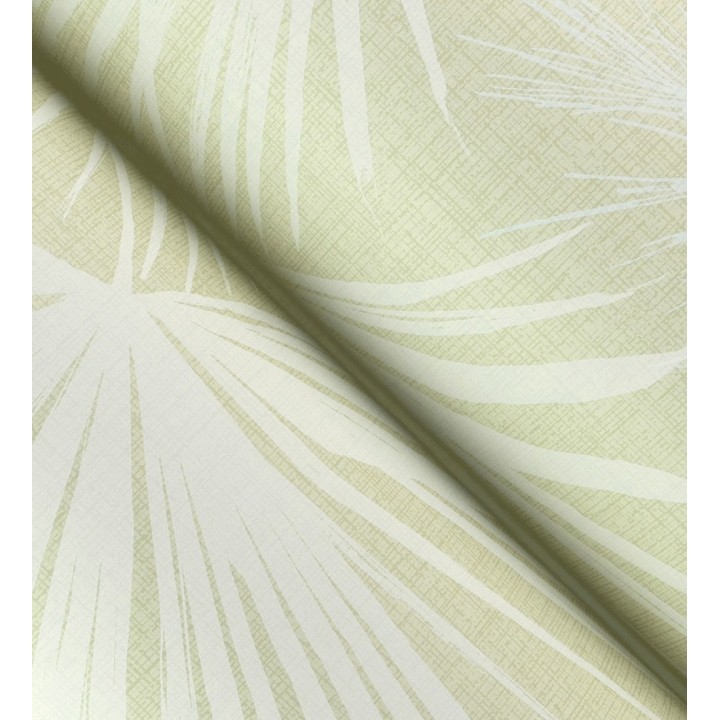 Papel pintado abanico de hojas finas fondo verde - Sloane Leafy 683950