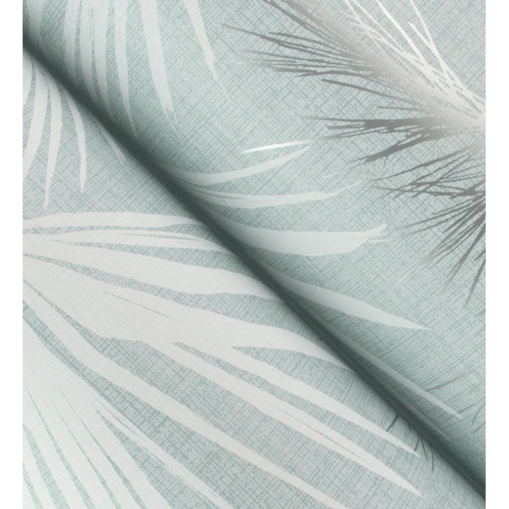 Papel pintado abanico de hojas finas fondo azul - Sloane Leafy 683951