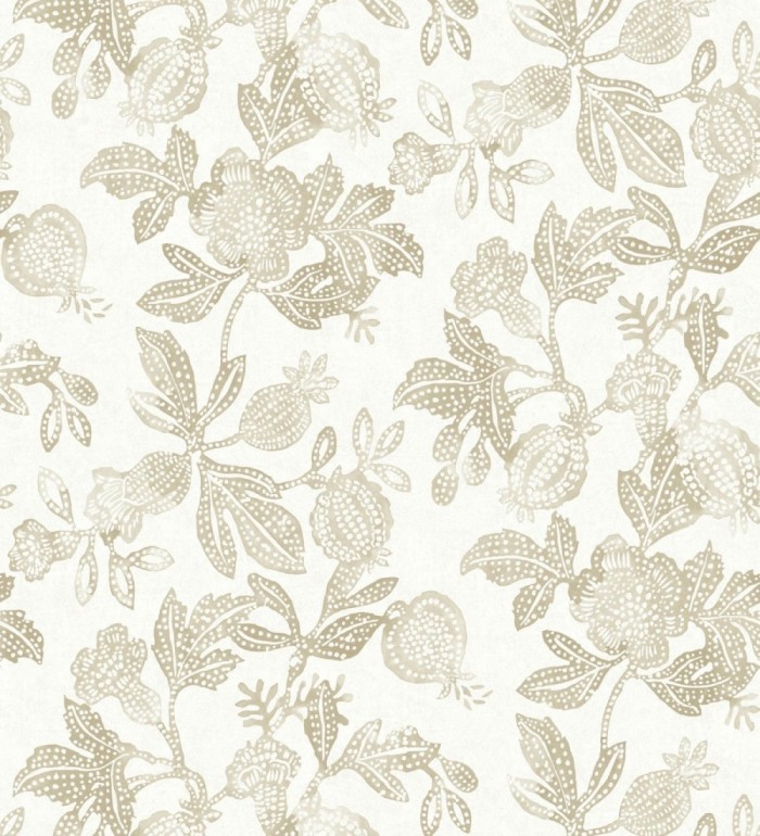 Papel pintado de flores y granadas tonos beige - Sienna Floral 683953