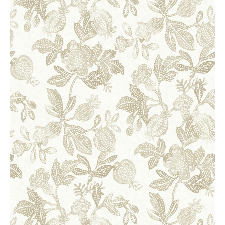 Papel pintado de flores y granadas tonos beige - Sienna Floral 683953