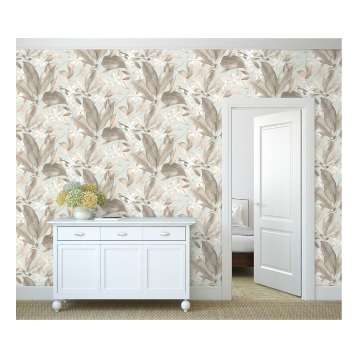 Papel pintado hojas grandes con pájaros - Secret Garden 126399