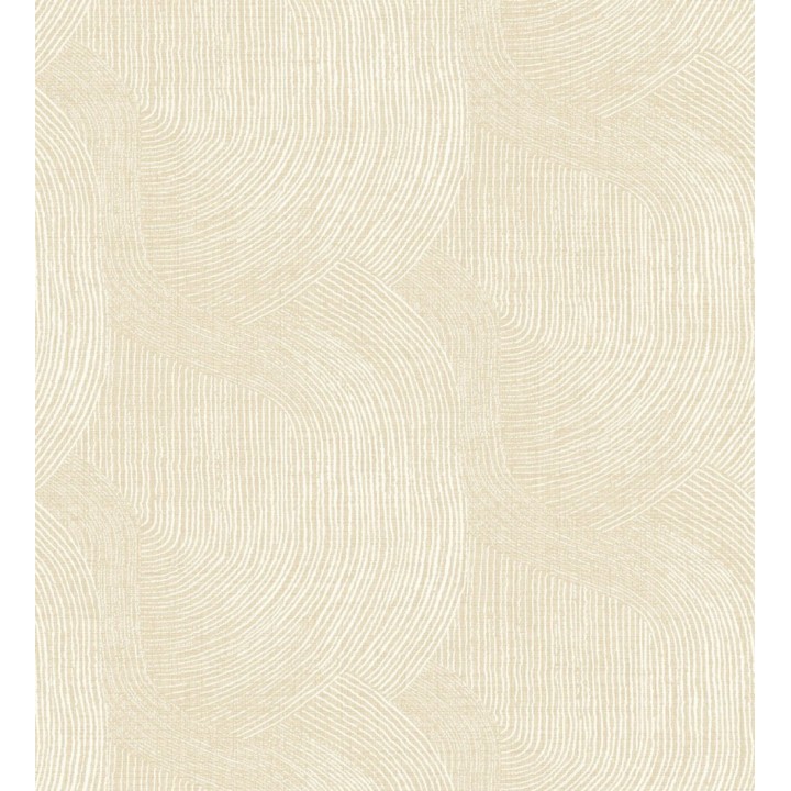 Papel pintado de líneas curvas fluidas en amarillo suave - Jude Minimal 683964