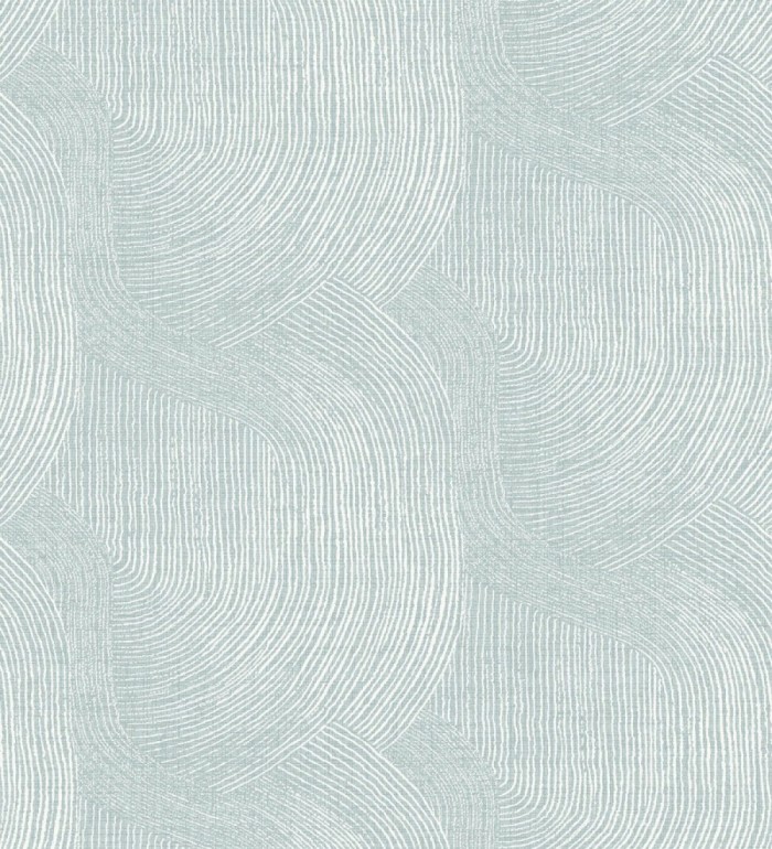 Papel pintado de líneas curvas fluidas en azul suave - Jude Minimal 683966