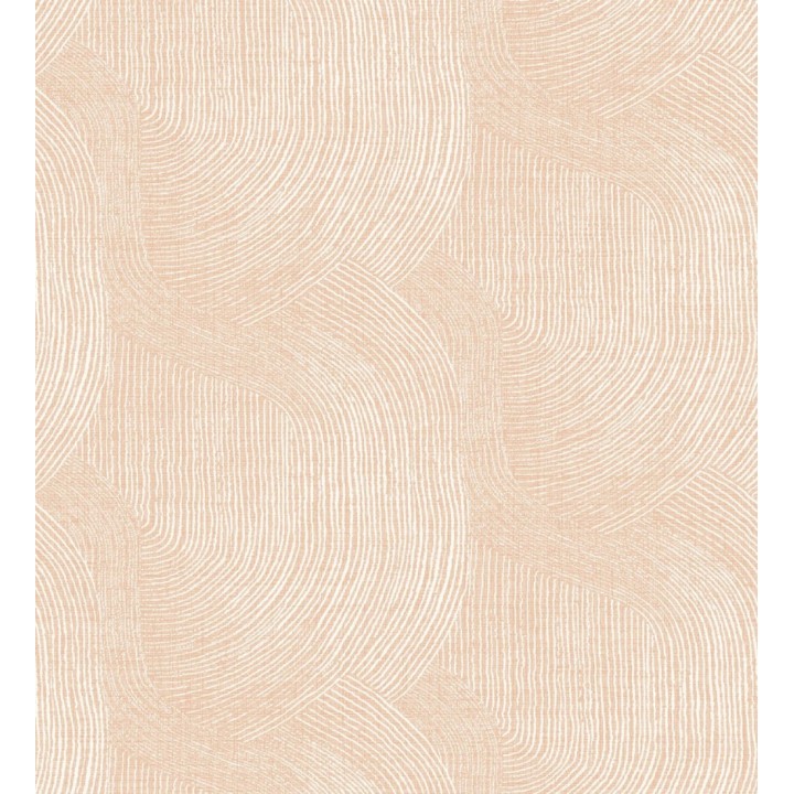 Papel pintado de líneas curvas fluidas en terracota suave - Jude Minimal 683967