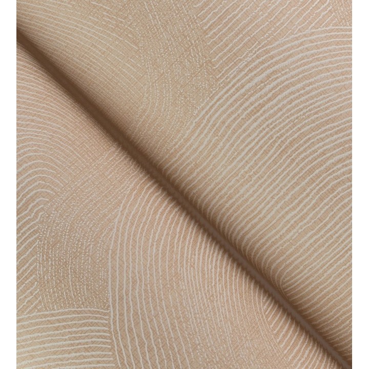 Papel pintado de líneas curvas fluidas en terracota suave - Jude Minimal 683967