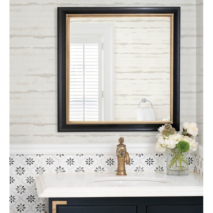 Papel pintado bruma beige en acuarela sobre lienzo - Bering Horizon 683977