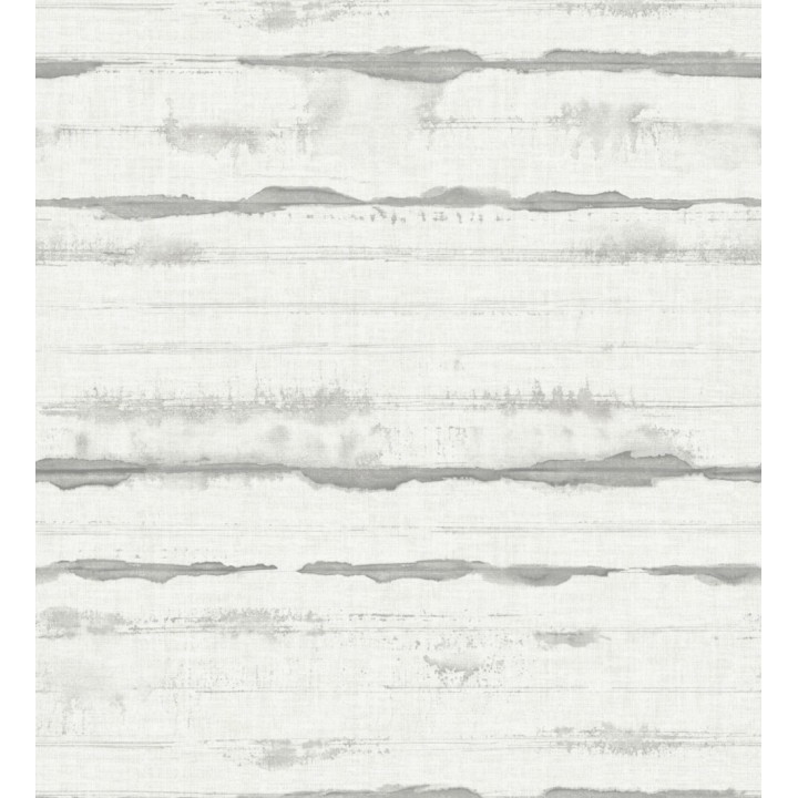 Papel pintado de rayas horizontales de acuarela gris sobre lienzo - Bering Horizon 683978