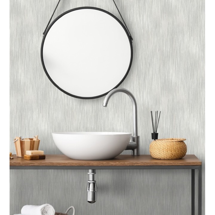 Papel pintado de plieges textil iluminado fondo nácar tonos grises - Silas Streaks 683981