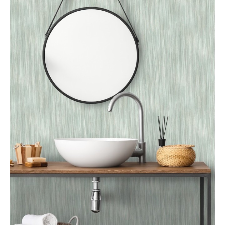 Papel pintado de plieges textil iluminado fondo nácar tonos verdes - Silas Streaks 683982