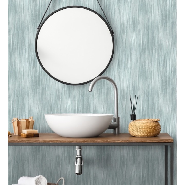 Papel pintado de plieges textil iluminado fondo nácar tonos azules - Silas Streaks 683983