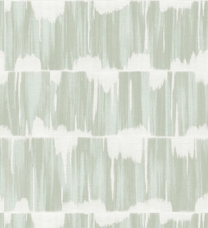 Papel pintado esencia de telar verde grisáceo estilo wabi sabi  - Kira Ikat 683984