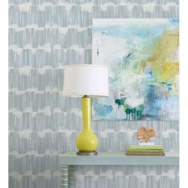 Papel pintado esencia de telar azul plomo estilo wabi sabi - Kira Ikat 683985