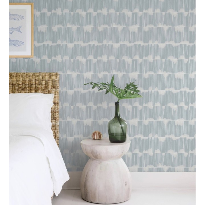 Papel pintado esencia de telar azul plomo estilo wabi sabi - Kira Ikat 683985