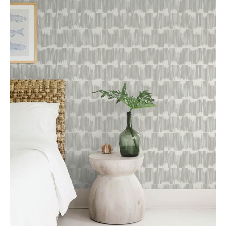 Papel pintado esencia de telar gris cálido estilo wabi sabi - Kira Ikat 683986