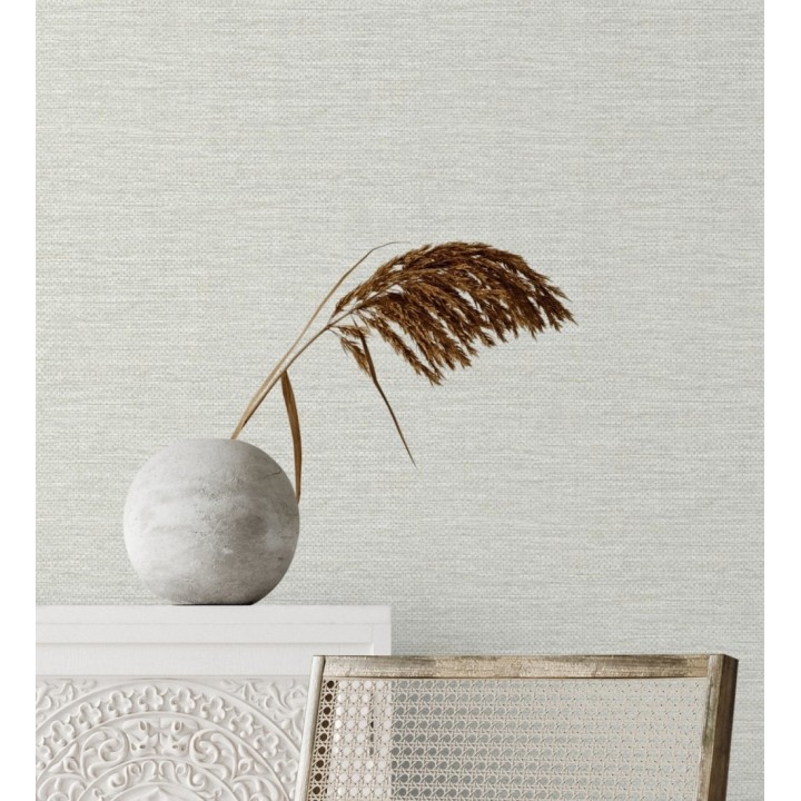 Papel pintado rafia con fibras de sisal teñido gris cálido  - Studs Texture 683988