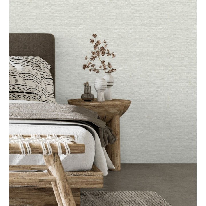 Papel pintado rafia con fibras de sisal teñido gris cálido  - Studs Texture 683988
