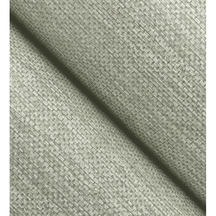 Papel pintado rafia con fibras de sisal teñido verde salvia - Studs Texture 683990