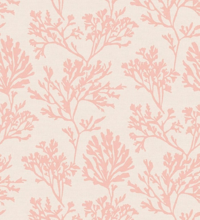 Papel pintado de corales en rosa pastel dibujados sobre lienzo - Marina Coral 683992
