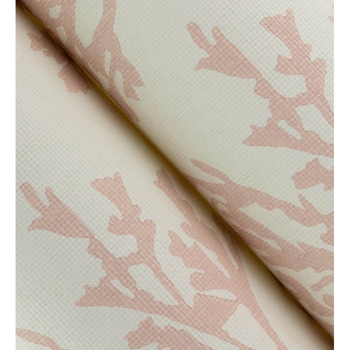 Papel pintado de corales en rosa pastel dibujados sobre lienzo - Marina Coral 683992