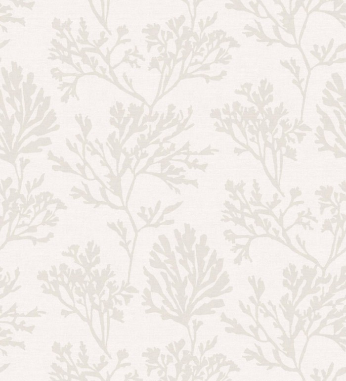 Papel pintado corales en tonos neutros dibujados sobre lienzo - Marina Coral 683993