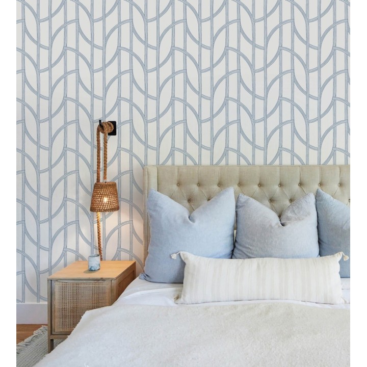 Papel pintado de arcos azules modernos estilo minimalista - Nomad Small Arches 684002