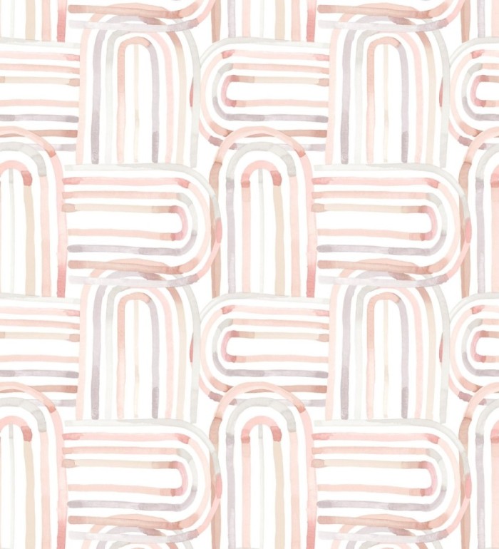 Papel pintado de arcos translúcidos tonos rojos y grises  - Arlo Looping 684009