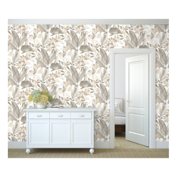 Papel pintado hojas grandes con pájaros - Secret Garden 126405