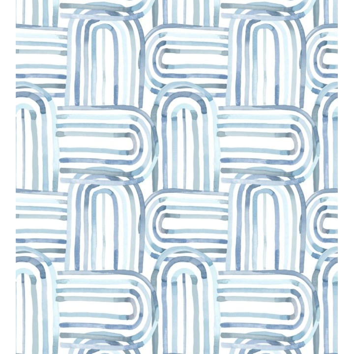 Papel pintado de arcos translúcidos tonos azules - Arlo Looping 684011