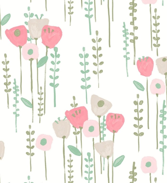 Papel pintado ramilletes de flores tonos rosa - Freya Meadow 684013
