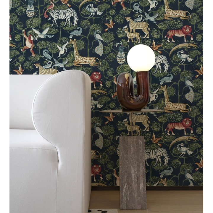 Papel pintado bestiario ilustrado en una selva de ensueño - Mowgli Wild 684023