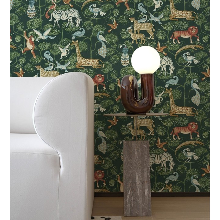 Papel pintado bestiario ilustrado en una selva de ensueño - Mowgli Wild 684024