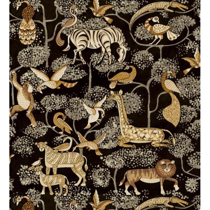 Papel pintado bestiario ilustrado en una selva de ensueño - Mowgli Wild 684025