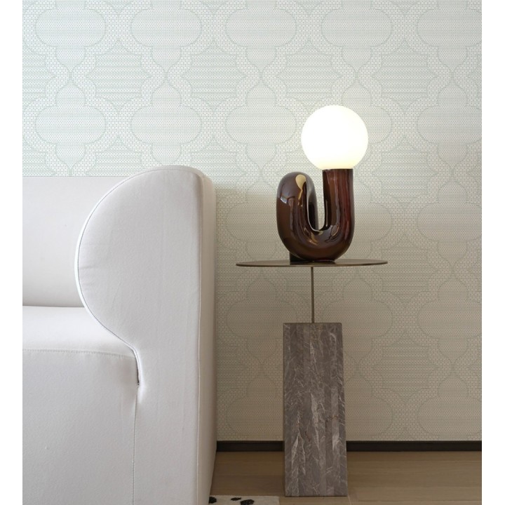 Papel pintado de cuadrifolios andalusíes color verde agua - Malik Mosaic 684026