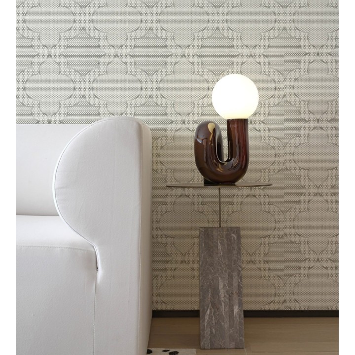 Papel pintado de cuadrifolios andalusíes color visón - Malik Mosaic 684028