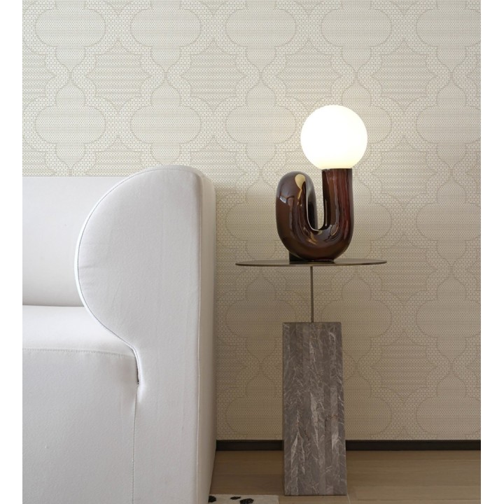 Papel pintado de cuadrifolios andalusíes color beige - Malik Mosaic 684029