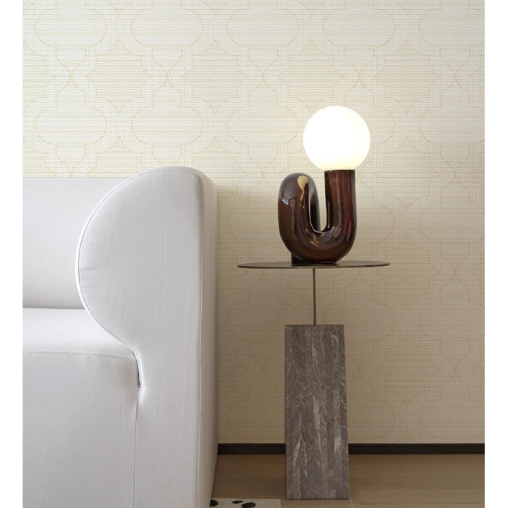 Papel pintado de cuadrifolios andalusíes color amarillo - Malik Mosaic 684030