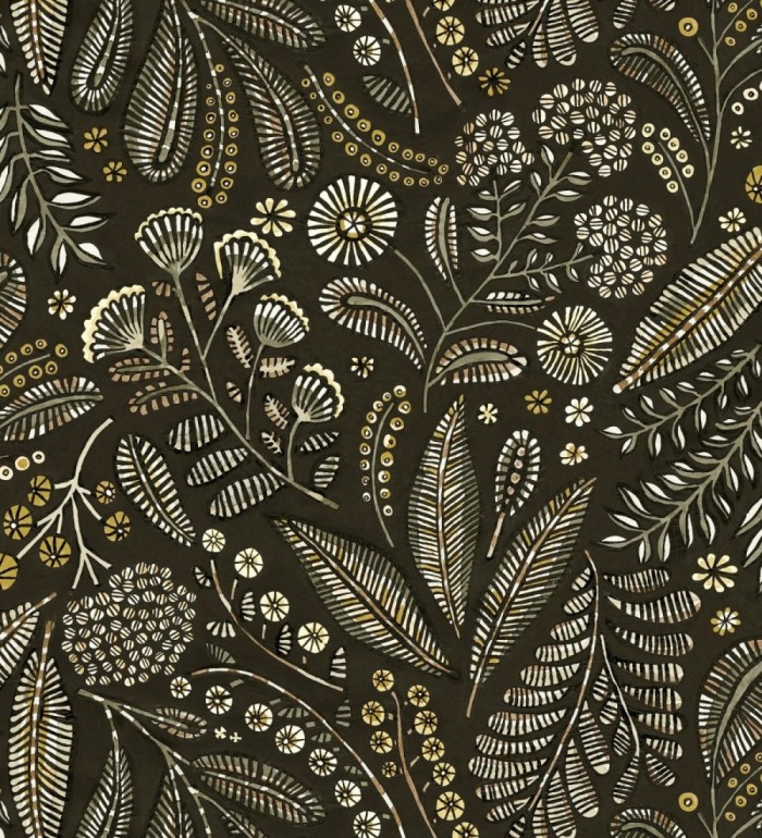 Papel pintado botánico de flores silvestres estilo folk - Sari Folk 684034