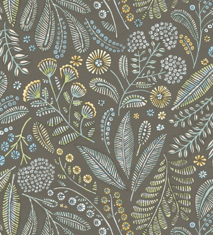 Papel pintado botánico de flores silvestres estilo folk - Sari Folk 684035