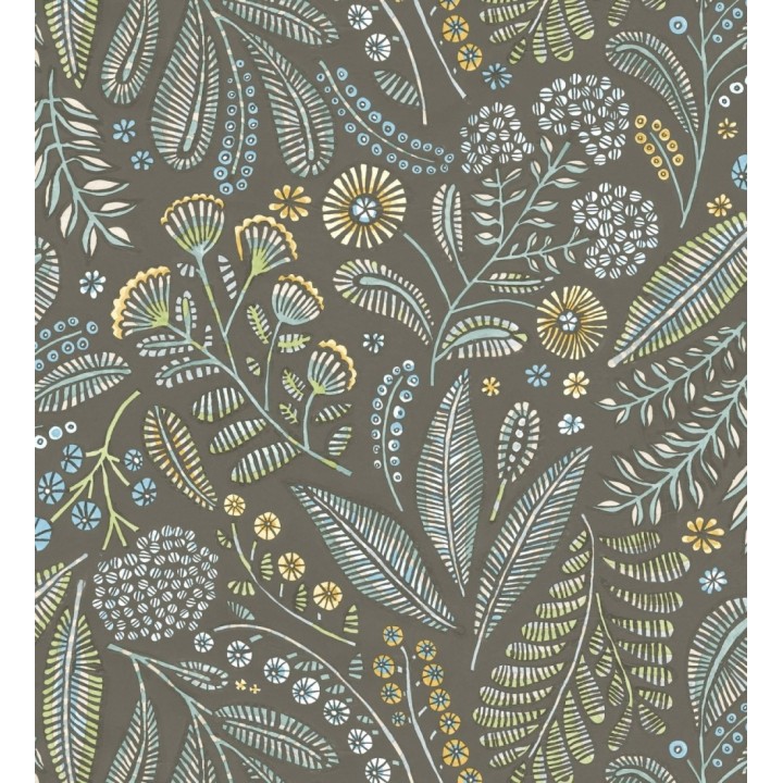 Papel pintado botánico de flores silvestres estilo folk - Sari Folk 684035