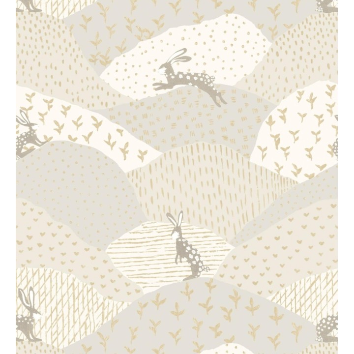 Papel pintado de liebres en el campo estilo Cottagecore - Maya Fluffy 684036