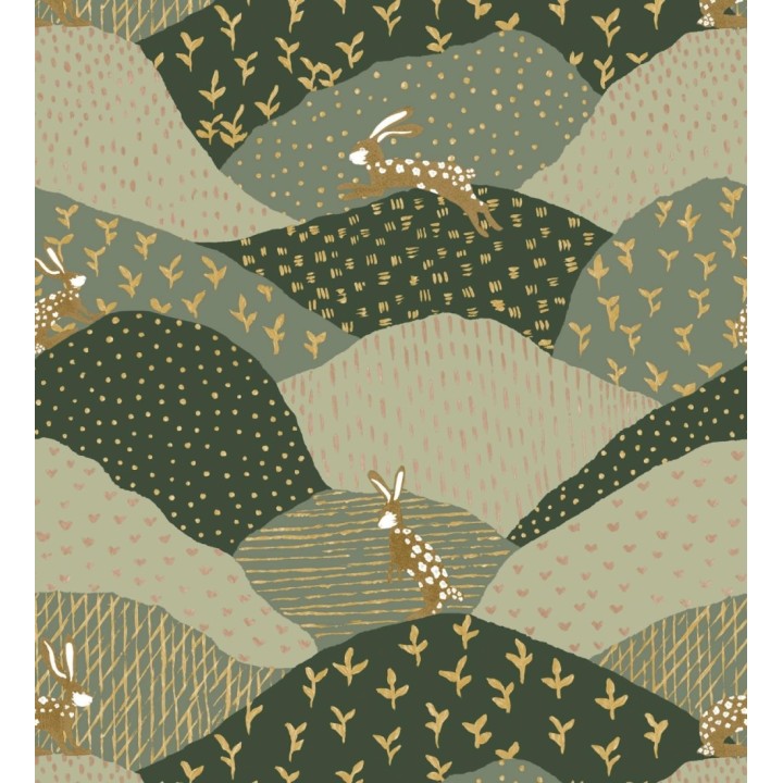 Papel pintado de liebres en el campo estilo Cottagecore - Maya Fluffy 684037