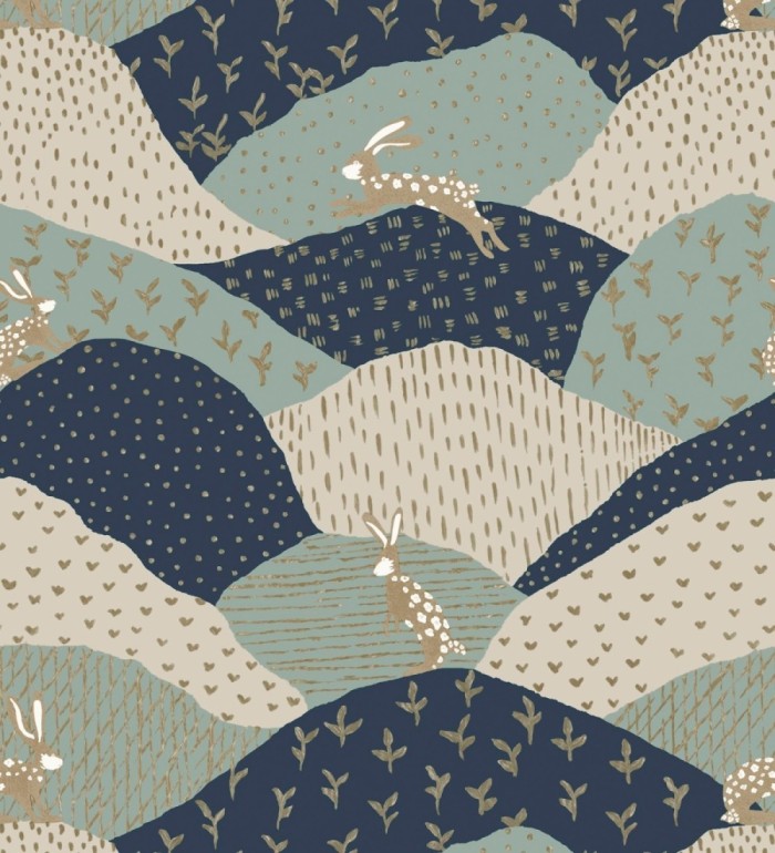 Papel pintado de liebres en el campo estilo cottagecore - Maya Fluffy 684038