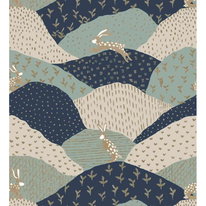 Papel pintado de liebres en el campo estilo Cottagecore - Maya Fluffy 684038